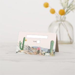Watercolor Desert Cactus Boho Wedding Place Card