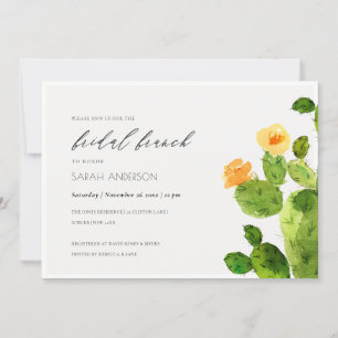 WATERCOLOR DESERT CACTUS FLORAL BRIDAL BRUNCH INVITATION