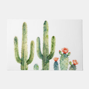 Watercolor Desert Cactus Garden Doormat