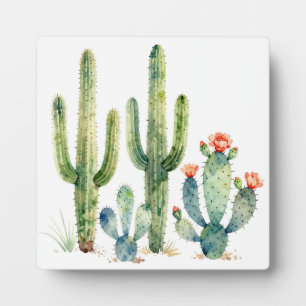 Watercolor Desert Cactus Garden Plaque