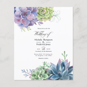 Watercolor Desert Cactus Succulents Wedding Flyer