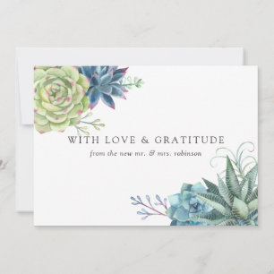 Watercolor Desert Cactus Succulents Wedding Thank You Card