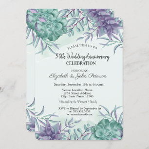 Watercolor Desert Cactus Wedding Anniversary Invitation