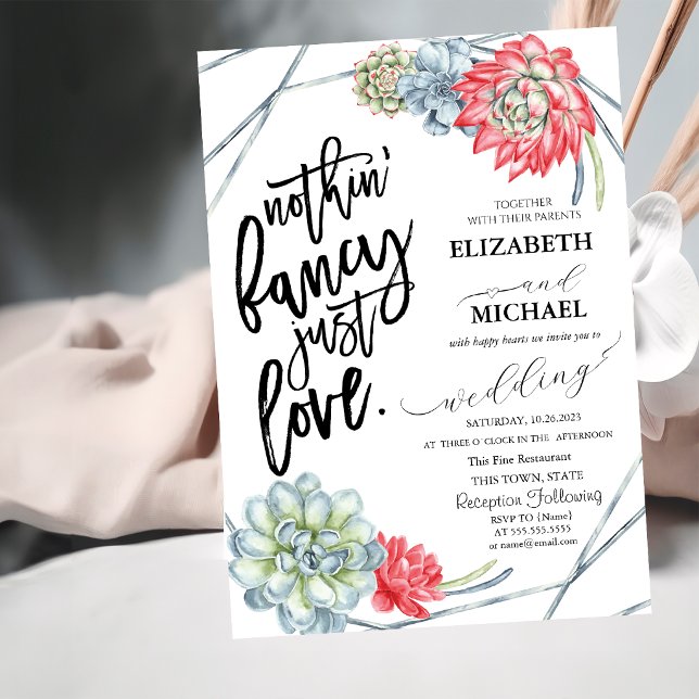 Watercolor Desert Red Cactus Wedding Invitation (Creator Uploaded)