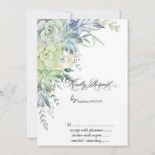 Watercolor Desert Succulents Dots RSVP Invitation