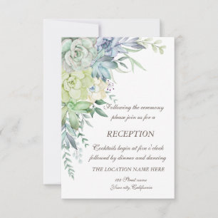 Watercolor Desert Succulents Dots Wedding Invitation
