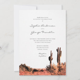 Watercolor Desert Wedding Invitation Card