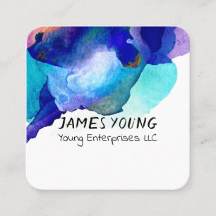 watercolor design custom business card