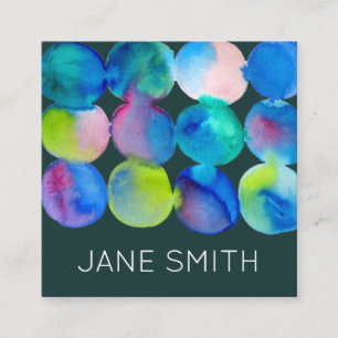 Watercolor design modern stylish creative industry square business card