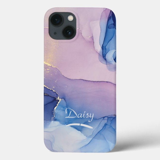 Watercolor Design Phone Case with Name Customised (Back)