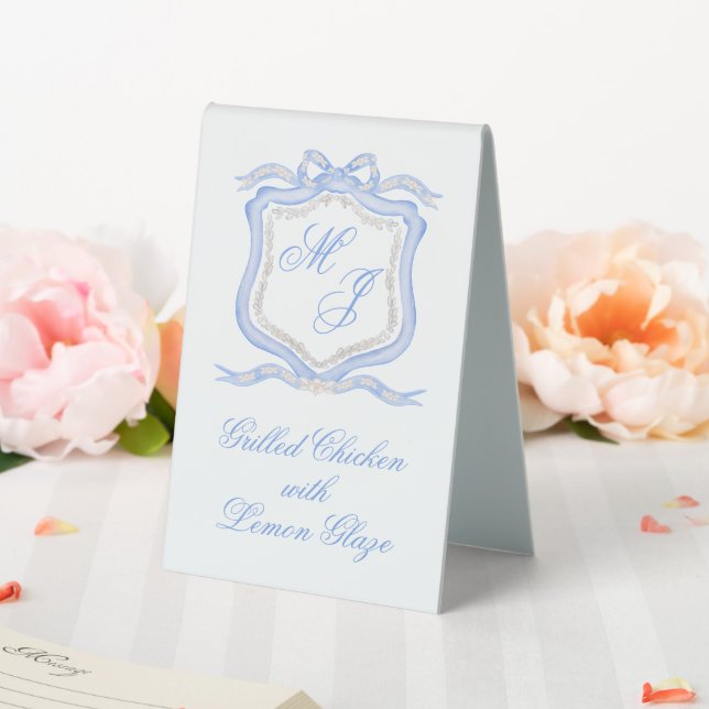 Watercolor Designer Blue Monogram Crest Wedding (In SItu (Wedding))