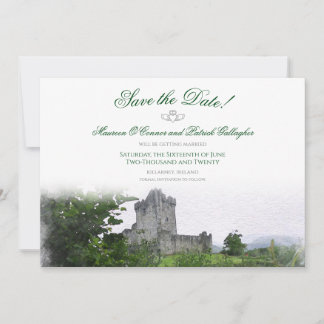 Watercolor Destination: Ireland Save the Date Card