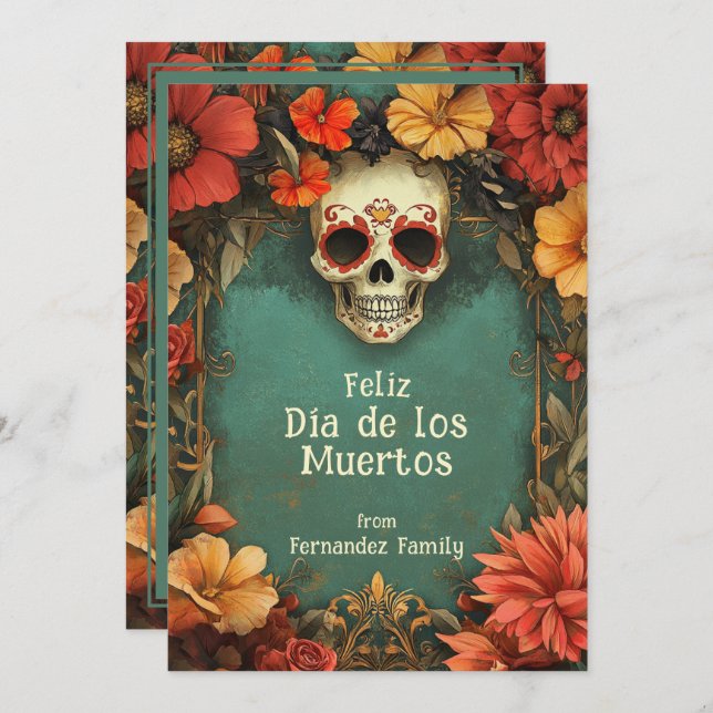 💀🎉 Watercolor Día de Muertos greeting card (Front/Back)