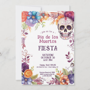 💀🎉 Watercolor Día de Muertos Party Invitation