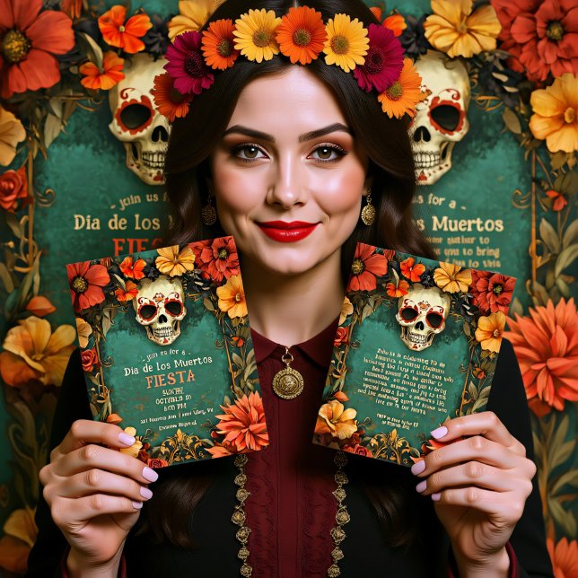 💀🎉 Watercolor Día de Muertos Party Invitation (Watercolor Día de Muertos Party Invitation)