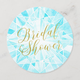 Watercolor Diamond Bridal Shower Invitation