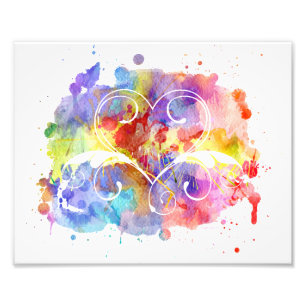 Watercolor Digital Painting   Hearts Cutouts Photo Print