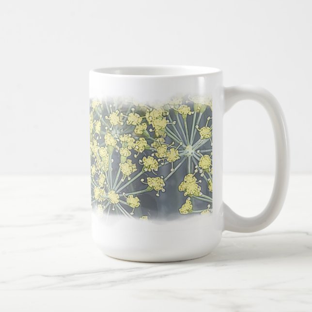 Watercolor Dill on White Coffee Mug (Right)