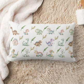  ​Watercolor Dino Art Throw Pillow