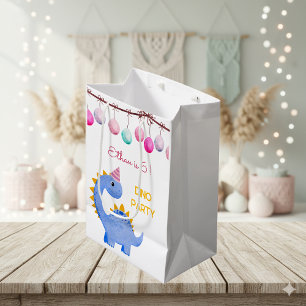 Watercolor Dino party kids birthday Medium Gift Bag