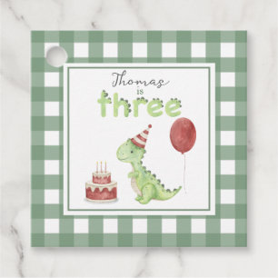 Watercolor Dinosaur 3rd birthday Favour Tags