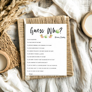 Watercolor Dinosaur Baby Shower Guess Who Game