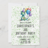 Watercolor Dinosaur Balloons Boy Birthday Party