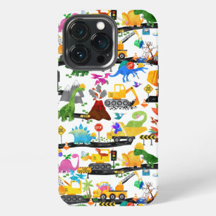 Watercolor Dinosaur Construction Kids Cute iPhone 13 Pro Case