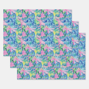 Watercolor Dinosaur Gift Wrap, Kids Dino Wrapping Paper Sheet