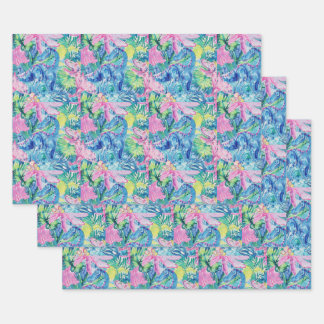 Watercolor Dinosaur Gift Wrap, Kids Dino Wrapping  Paper Sheet