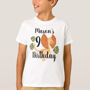 Watercolor Dinosaur Greenery Birthday Party T-Shir T-Shirt