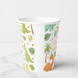 Watercolor Dinosaur Pattern Paper Cup