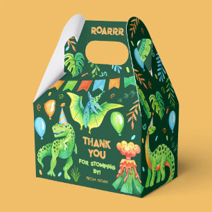 Watercolor Dinosaurs Boy's Birthday Dino Party Favour Box