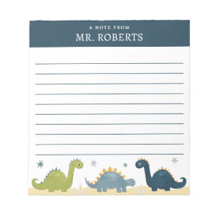 Watercolor Dinosaurs Science Teacher Notepad