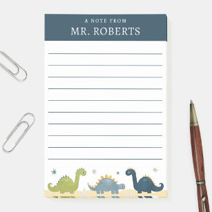 Watercolor Dinosaurs Science Teacher Post-it Notes