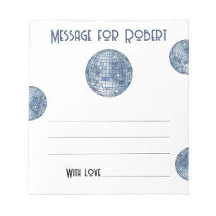 Watercolor Discoball Birthday time capsule message Notepad