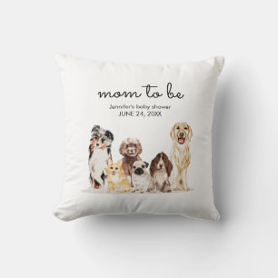 Watercolor Dog baby Party mum to be Cushion