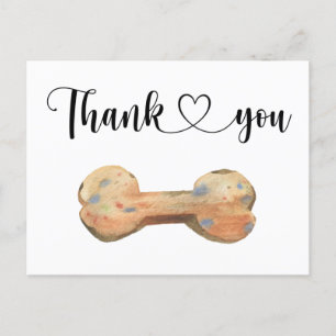 Watercolor Dog Bone Custom Thank you card