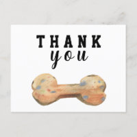 Watercolor dog bone Custom Thank you card