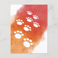Watercolor Dog Paw Tracks
