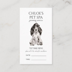 Watercolor Dog Spa Grooming Appointment Card