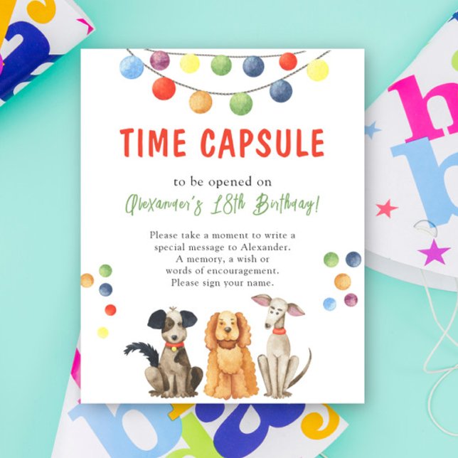 Watercolor DOG Time Capsule 1st birthday Poster (Creator Uploaded)