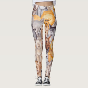 Watercolor Dogs: Whimsical Seamless Fun Leggings