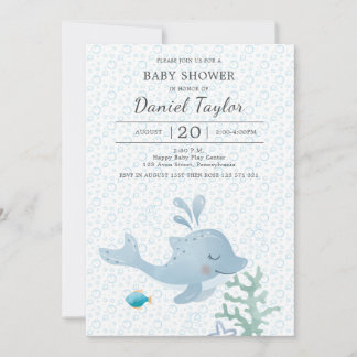 Watercolor dolphin Baby Baby Shower Invitation