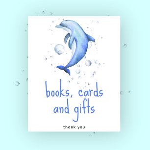 Watercolor dolphin - Books cards and gifts Poster