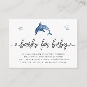 Watercolor Dolphin Books for Baby Shower Insert