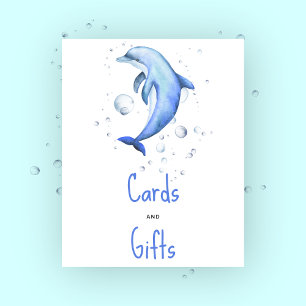 Watercolor dolphin - cards and gifts poster