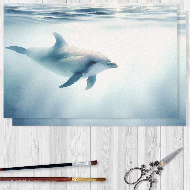 Watercolor Dolphin  Decoupage Tissue Paper (Creator Uploaded)