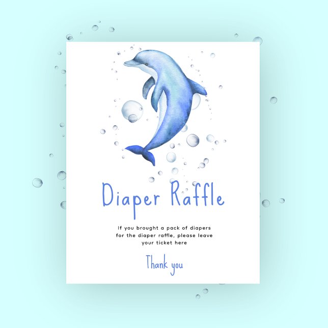 Watercolor dolphin - Diaper Raffle game Poster (Creator Uploaded)