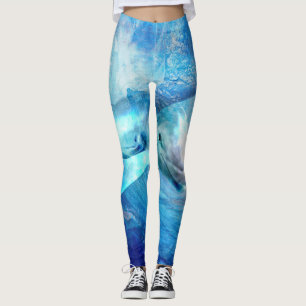 Watercolor Dolphin  Digital Art Leggings